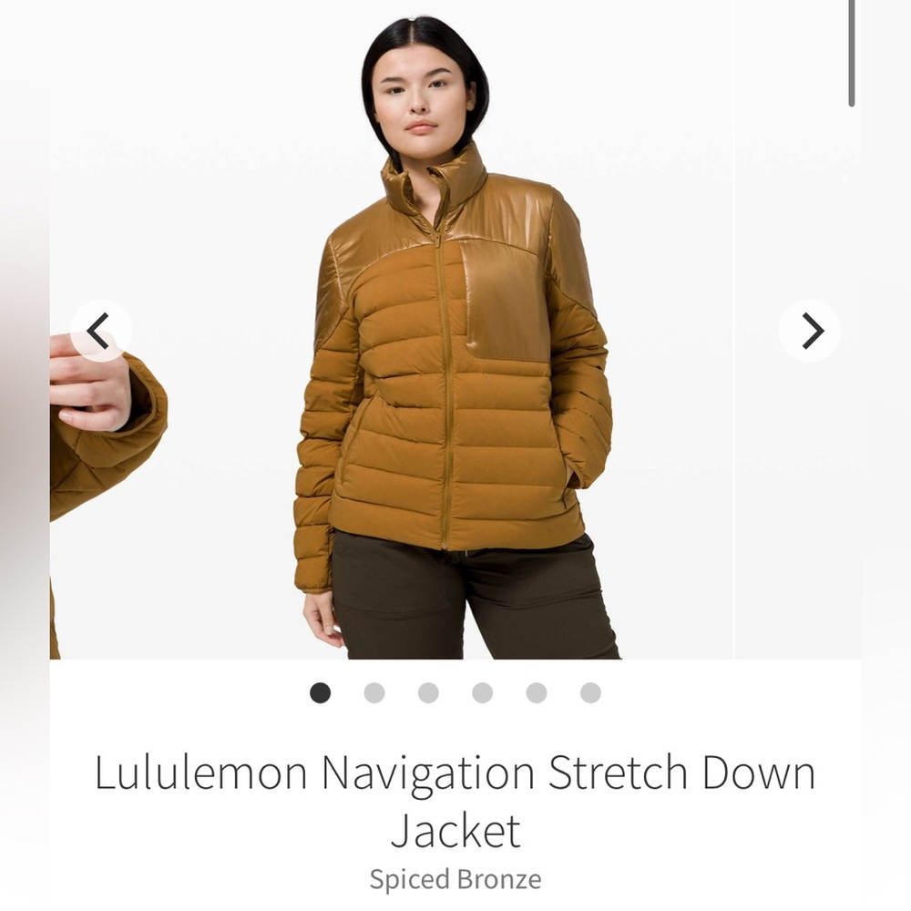 Lululemon Navigation Stretch Down Jacket 12 Spiced Bronze
